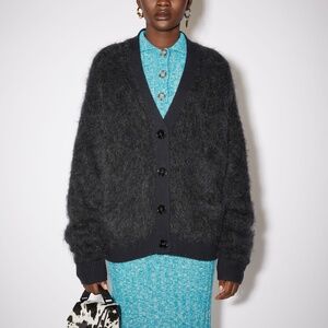 Acne Studios Mohair Green and Black Cardigan